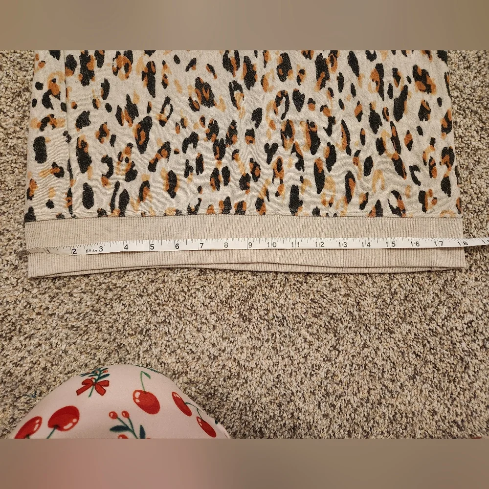 Boutique Leopard Sweater with Studded Puff Sleeves
